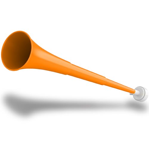 Collapsible Stadium Horn 24 Inch Vuvuzela Plastic Cheering Trumpets Blow Horn Loud Sound Soccer Noisemakers for Sporting Events Graduation Games School Party Supplies (Orange)
