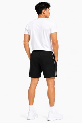 Image of Shorts Pant for Men |Cotton Hosiery Regular Fit Half Pant for Man with 2 Side Zip Pockets | Solid Side Stripe Design, Black, Navy, Dark Grey, M-4XL, Men's Shorts | Knee Length