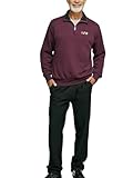 Herbold Sportswear Herren Freizeitanzug Trainingsanzug Jogginganzug Sweatanzug, 1/2 Zip Reißverschluss, Seitentaschen, wärmend (DE/NL/SE/PL, Alphanumerisch, S, Bordeaux-Schwarz)