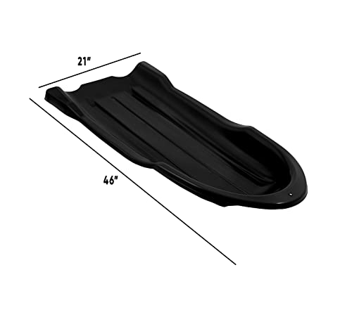 Image of Superio Toboggan Snow Sled for Kids and Adults, 46 inch Heavy Duty Plastic Open Back Slider with Handles and Hole for Pull Ropes- (Ropes Excluded) Kid and Adult Winter Fun