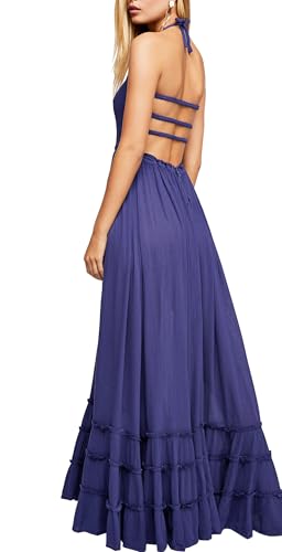 Image of R.Vivimos Womens Summer Boho Sexy Backless Long Dresses