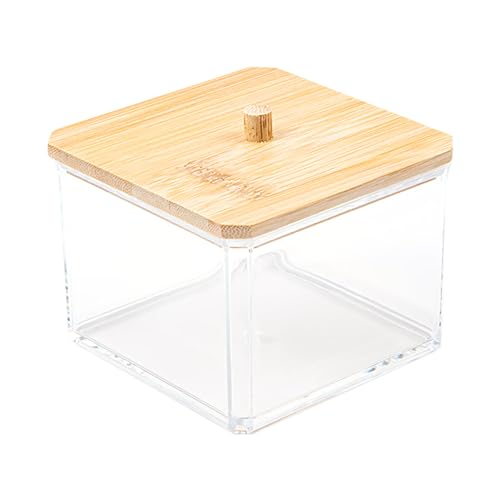 Greyoe Boite Coton Tige, Boîte Rangement pour Cotons ou Cosmétiques, vec Couvercl, pour Salon, Chambre Coucher, Salle de Bain, Transparent