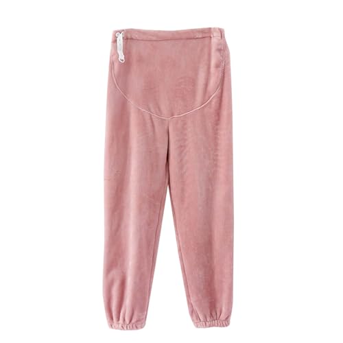 Pantalones de maternidad de franela gruesa de cintura alta para mujeres embarazadas y embarazadas, más terciopelo grueso, talla grande, sueltos y se pueden llevar al aire libre, pantalones ajustables