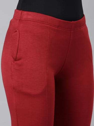 Image of GO COLORS Solid Ultra Warm Kurti Pant for Women | Mid Rise, Warm tech
