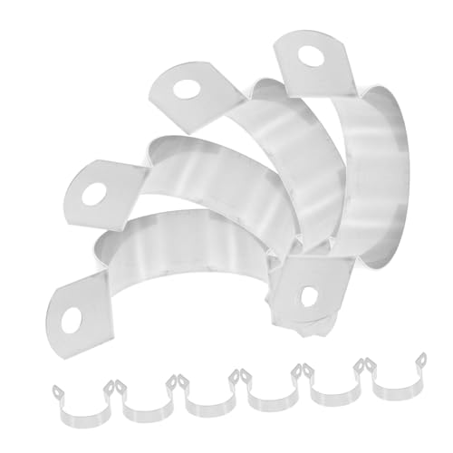 Balacoo 10pcs Stainless Steel Pipe Clamps Mounting Bracket Hose Clamp for Rigid Pipes