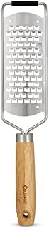 Culinare Naturals C70002 Coarse Grater | Sustainable Bamboo/Stainless Steel | (L)310mm x (W)70mm | Manual Hand Held Grating Tool/Utensil with Handle | Sharp Acid-Etched Blade | Not Dishwasher Safe