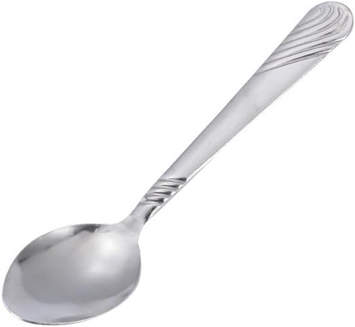 Silverware Flatware Set, 1/4/6/8 Pieces Stainless Steel Spoons, Household Rice Spoons, Student Tableware Thickened Main Meal Spoons (Color : Silver, Size : 8Pcs)