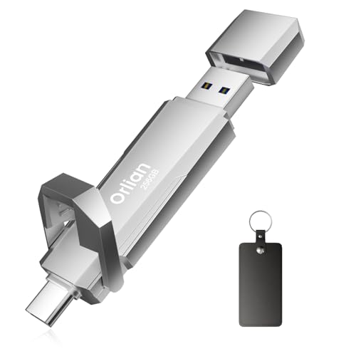 Image of Orlian 256G External Portable SSD USB Solid State Drive, Up to 1000MB /s 3.2 Gen 2 Solid State, Type C + USB A Dual Drive for Phone /Android Laptops /Windows /Mac, Silver