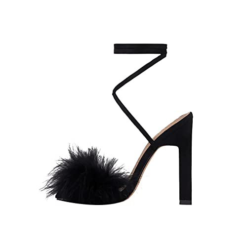 Sandales en peluche Stilettos pour vos soirées habillées en boîte ou gala