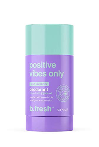 b.fresh Natural Deodorant For Women & Men - positive vibes only, lush lavender deodorant infused with jojoba oil - Aluminum Free Deodorant For Women & Men, 2.64 Fl oz