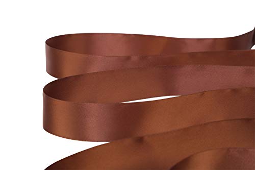Ribbonitlux 1.5" Wide Double Face Satin Ribbon 25 Yards (850-Brown）, Set For Gift Wrapping, Party Decor, Sewing Applications, Wedding And Craft #TOP2