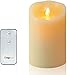 Luminara Candle Dancing Wick Pillar LED Candle with Remote & Timer, 3.5-Inch by 9-Inch Ivory