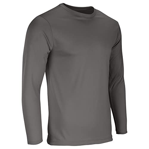 Champro Men's Standard Vision Long Sleeve Basketball Shooter Shirt, Charcoal, 4X-Large