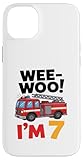 Parfait pour les enfants qui aiment les camions de pompiers, les véhicules d'urgence et les sirènes bruyantes. Idéal pour les célébrations du septième anniversaire, les fêtes de camion de pompiers, les fans de camions de sauvetage et les motifs de véhicules de dessin animé ludiques avec des couleurs vives et une typographie amusante.