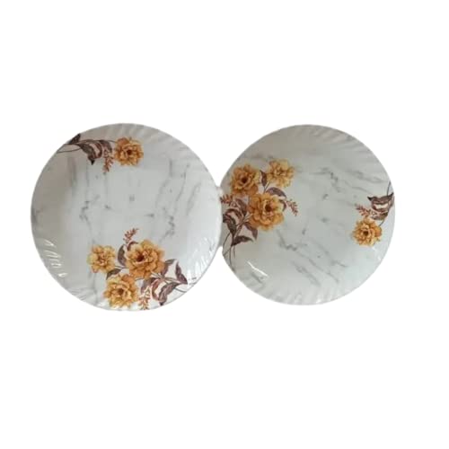 VARNIT HI-TECH Industries Melamine Round Floral Printed Starter/Dinner Plates ( Pack of 6 )