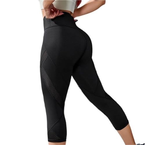 Pantalon de yoga en maille anti-glissement legging gainant extensible noir