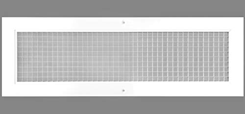 Image of HVAC Premium 6'' x 26'' or 26'' x 6'' Cube Core Eggcrate Return Air Grille - Aluminum Rust Proof - HVAC Vent Duct Cover - White [Outer Dimensions: 7.75'' x 27.75'']
