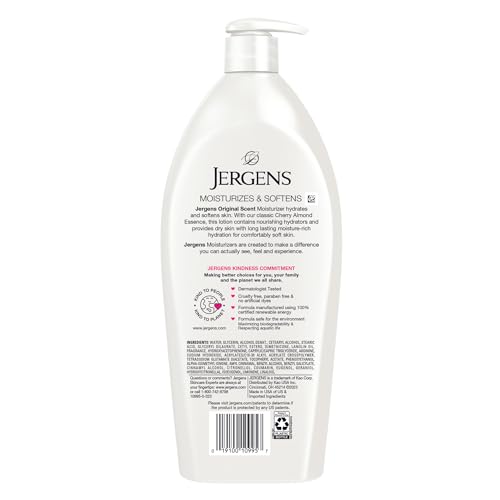 Jergens 10995 Original Scent Dry Skin Lotion, Body And Hand Moisturizer For Long Lasting Skin Hydration, With Hydralucence Blend And Cherry Almond Essence thumb #8