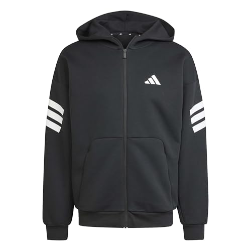 Adidas Homme Future Icons Three Stripes Full-Zip Hoodie, Black, L
