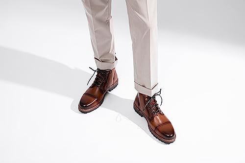 Jousen Mens Boots Premium Leather Cap Toe Casual Boots Chukka Dress Boots for Men2