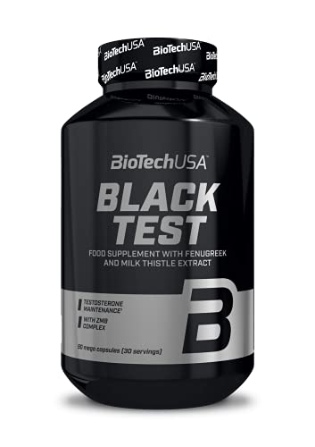 BioTechUSA Black Test, Suplemento dietético en cápsulas diseñadas para el hombre, con aminoácido arginina, extractos de plantas, vitaminas y minerales, 90 mega cápsulas