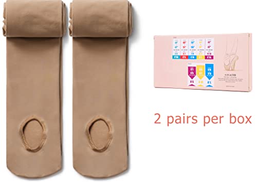 Danswan 2 Pack Girls Ballet Dance Tights Footless Convertible Transition Ballet Legging Stocking (Caramel, Child Age 8-10) #TOP2