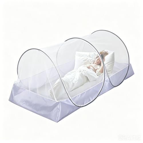 Image of CMINGJ Portable Mosquito Net Foldable Pop-Up Travel Mosquito Net for Bed Free Installation-Suitable for Baby Adults Bedroom, Camping, nap, Patio (White)