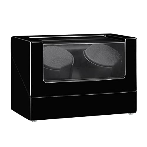 Siremig Remontoir Automatique pour 2 Montres, Watch Winder avec Moteur Japonais Mabuchi, Double Bloc d'alimentation Cover