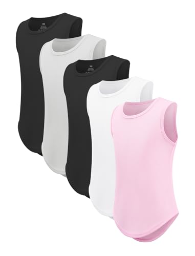 5 Packs Girls Athletic Tank Tops Active Dry Fit Tank Top for Girls Dance Yoga Workout Tops for Exercise
