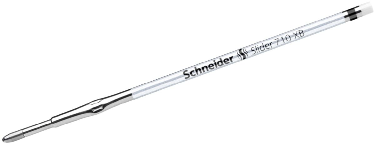 Schneider 171001 Slider 710 wkład do długopisu (technologia ViscoGlide, grubość kreski XB) 10 sztuk, czarny