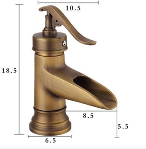 Grifo cascada retro de baño monomando para evitar salpicaduras en lavabos altos 3