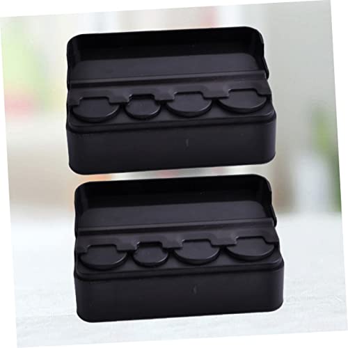 Contenedor para monedas para auto 2pcs negro plástico miniatura 6