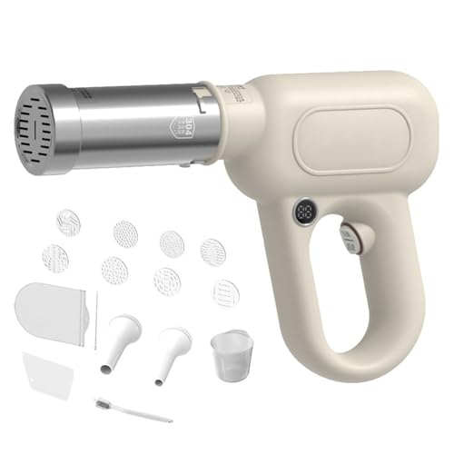 QSWLHLYY MáQuina EléCtrica De Mano para Hacer Pasta, InaláMbrica, con 8 Tipos De Moldes Y Cortador De Masa, Prensadora De Masa AutomáTica PortáTil, De Acero Inoxidable, FáCil De Limpiar
