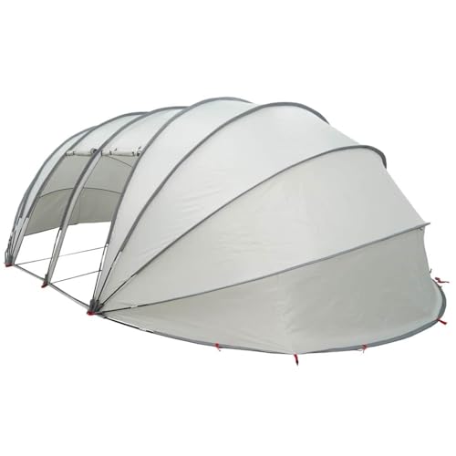 vidaXL Dôme de Tente de Piscine Gris 640 x 432 x 205 cm, Tente Waterproof pour Le Jardin et terrasse, Protection Piscine, abri Facile à Installer, Anti-Vent...
