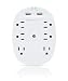 360 Electrical 360304 Studio3.4 Surge Protector Wall Tap with 6 Outlets 3.4 Amp/17W USB Charging