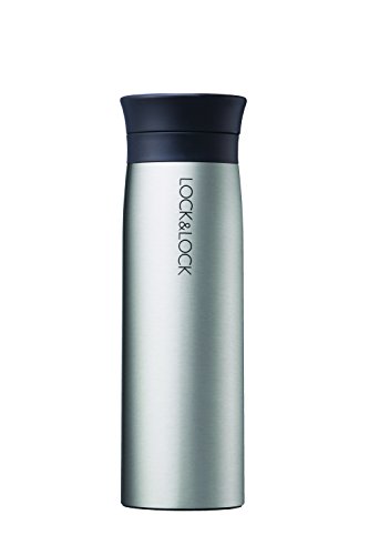 LOCK & LOCK LHC4119S Line Thermobecher, Edelstahl, vakuumisoliert, 383 ml, silberfarben, 13.5 Fluid_Ounces, Silber