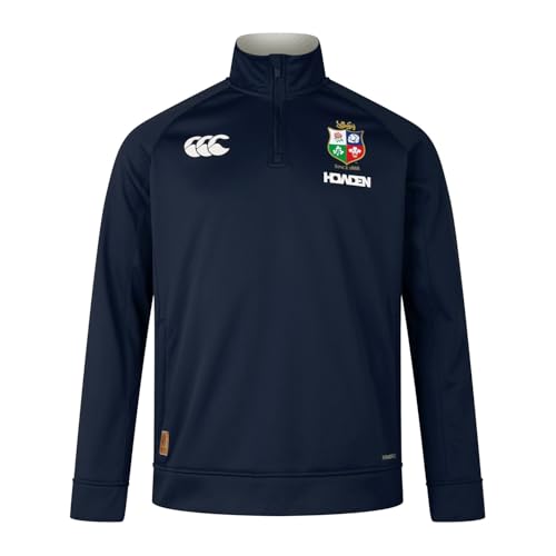 Canterbury Men's Official British & Irish Lions Quarter-Zip Fleece | Rugby Jacket | Thermal Regulation, Dark Sapphire, M