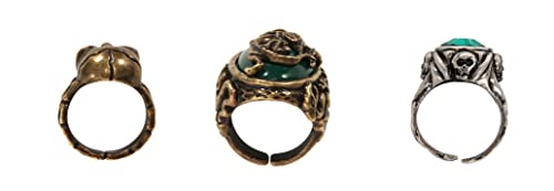 Disney Jack Sparrow Ring Accessory Set - Set of 3 Adjustable Rings with Faux Gems, Officially Licensed Standard4