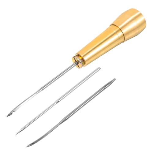 OSALADI 1 Set Sewing Awl with Replacement Heads Ergonomic Leather Repair Tool for Hand Stitching and Crafting Durable and Practical Awl Tool for DIY Projects