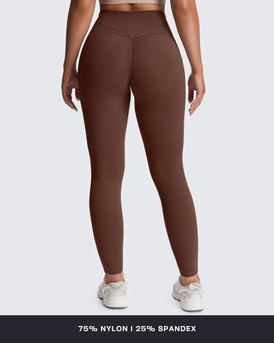 Aoxjox Trinity High Waisted Yoga Pants with Pockets for Women Tummy Control Cross-Waist Buttery Soft Workout Leggings 26"3