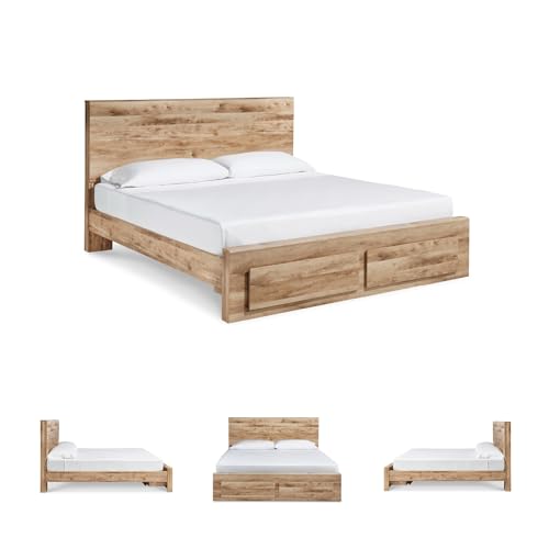 Image of Signature Design by Ashley Hyanna King Panel Storage Bed, Tan Brown