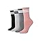 Amazon Essentials Women's Non-Slip Pilates Crew Socks with Grips, 4 Pairs, Pink Multicolor, 6-9