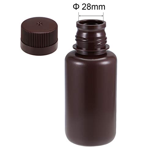 Uxcell Plastic Lab Chemical Reagent Bottle 250Ml/8.5Oz Small Mouth Sample Sealing Liquid Storage Container Brown 3Pcs #TOP2