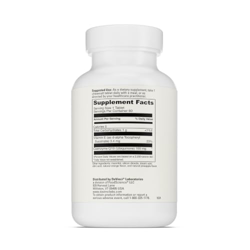 DAVINCI Labs Coenzyme Q10 Chewmelt 100mg, 60 Chewable Tablets - image 2