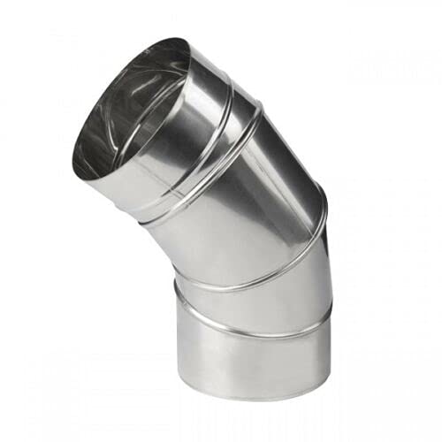 Stainless Steel Adjustable Elbow - 90, 45, 15 - Degree Chimney Liner Ducting Bend Pipe. (125mm)