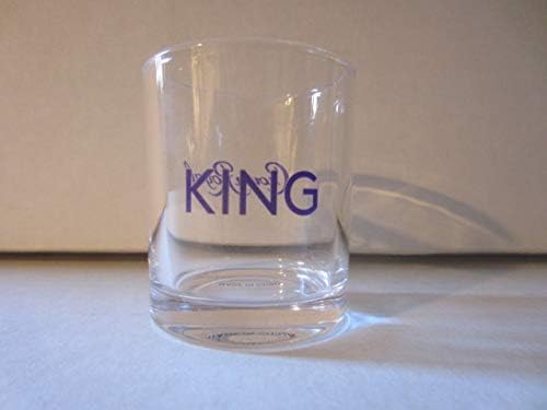 Set of 2 Crown Royal Canadian Whisky King and Queen Purple Logo Shot Glasses
