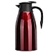Termiczna Karafka do Kawy, Termos ze Stali Nierdzewnej 2 Litrowy Dozownik Herbaty i Kawy do Podróży w Biurze Domowym(czerwony)