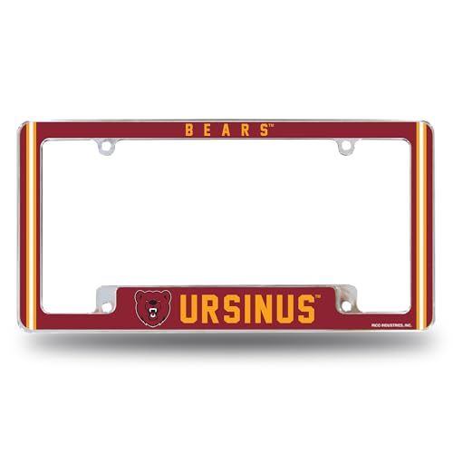 Rico Industries NCAA Ursinus Bears 12" x 6" Chrome All Over Automotive License Plate Frame for Car/Truck/SUV