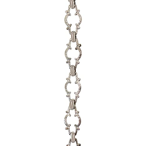 Image of RCH Hardware Decorative Polished Nickel Solid Brass Chain for Hanging, Lighting - Motif Unwelded Links (1 Foot)