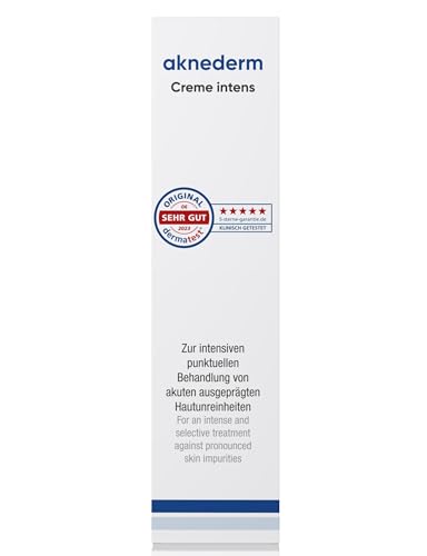 aknederm Creme Intens - Anti-Pickel-Creme mit Zink für akute Punktepflege - mattierende Nachtintensivpflege - vegan ohne